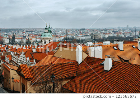 A scenic cityscape of Prague A scenic cityscape of Prague 123565672