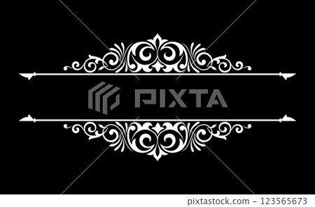 Vintage black and white element. Graphic vector design. Damask graphic ornament. Vintage black and white element. Graphic vector design. Damask graphic ornament. 123565673