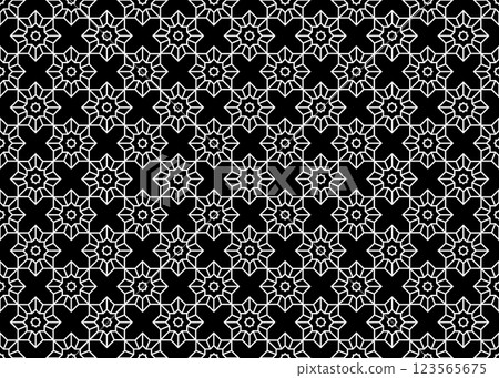 Abstract geometry pattern in Arabian style. Seamless vector background. White and black graphic ornament. Simple lattice graphic design. Abstract geometry pattern in Arabian style. Seamless vector background. White and black graphic ornament. Simple lattice graphic design. 123565675