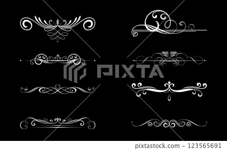 Vintage set. Floral elements for design monograms, invitations, frames, menus and labels. Graphic design of the website, cafes, boutiques, hotels, wedding invitations. 123565691