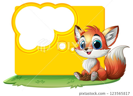 Cute Fox with Speech Bubble 123565817