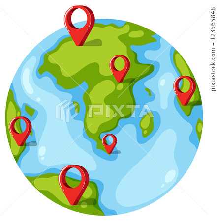 Global Connectivity and Location Markers Global Connectivity and Location Markers 123565848