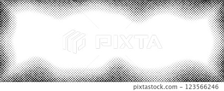 Halftone rectangle grain frame. Black comic dotted wavy border. Pop art fading gradient frame backdrop. Black and white grunge abstract framing background. Vector dot textured graphic design wallpaper Halftone rectangle grain frame. Black comic dotted wavy border. Pop art fading gradient frame backdrop. Black and white grunge abstract framing background. Vector dot textured graphic design wallpaper 123566246