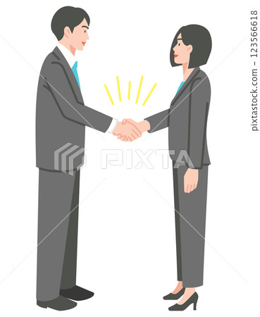 Illustration material of a man in a suit shaking hands Illustration material of a man in a suit shaking hands 123566618