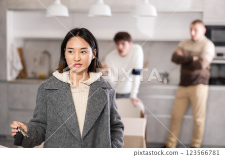 Young girl leaves his family and home after quarrel with relatives Young girl leaves his family and home after quarrel with relatives 123566781