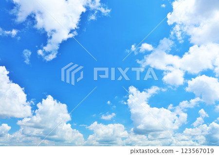 Summer blue sky and clouds 123567019