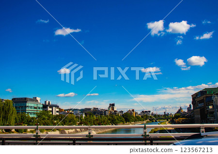 [Kyoto scenery] Sky and clouds around the Kamo River as seen from Sanjo Ohashi Bridge 123567213