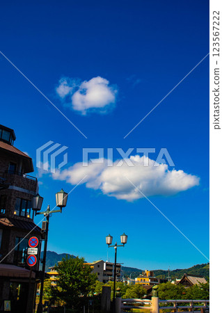 [京都風景]從三條大橋望去鴨川周圍的天空和雲彩 123567222