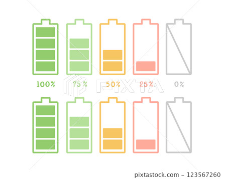 Battery level illustration set 123567260