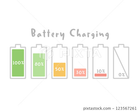 Battery level illustration set Battery level illustration set 123567261