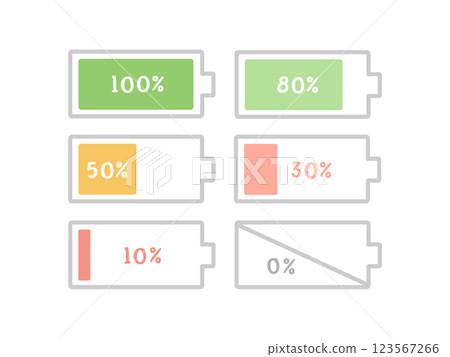 Battery level illustration set Battery level illustration set 123567266
