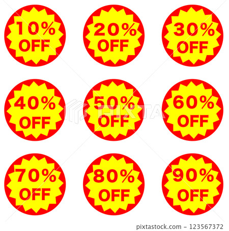 Discount stickers, percentage display, set Discount stickers, percentage display, set 123567372
