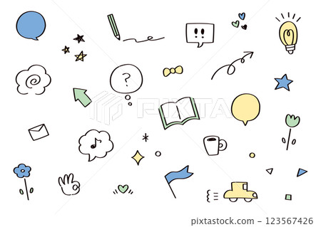 Hand drawn illustration set 123567426