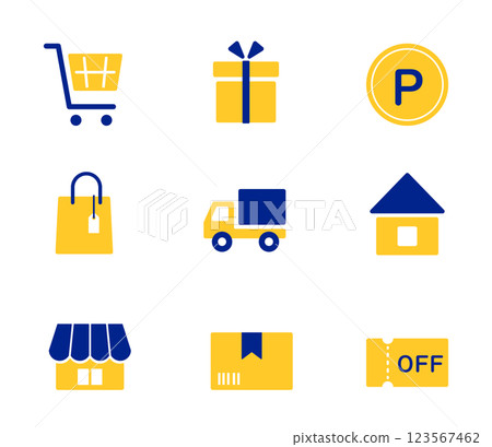 線上購物簡單圖示設定向量 123567462