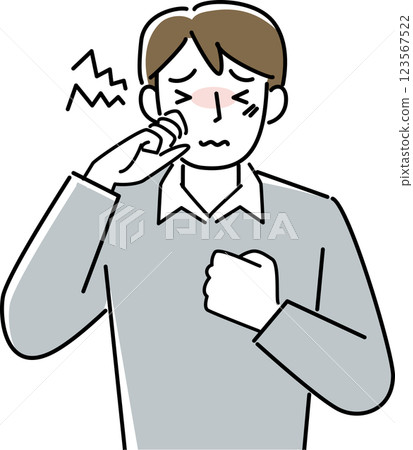 眼睛發癢的男人的上身 123567522