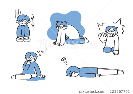 Negative male illustration set Negative male illustration set 123567701