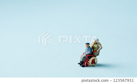 Nursing care image miniature wheelchair Nursing care image miniature wheelchair 123567931