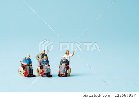 Nursing care image miniature wheelchair 123567937
