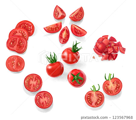 各種切法的櫻桃番茄 123567968