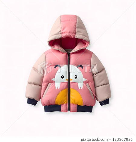 簡單背景下的兒童羽絨服 123567985