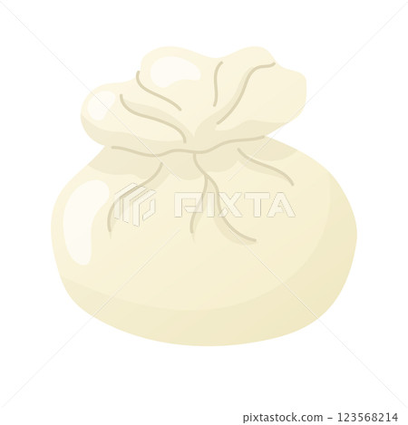 Burrata cheese. Organic farm food. Design element, cartoon flat illustration for logo, poster, menu. Isolated on white background. Vector illustration Burrata cheese. Organic farm food. Design element, cartoon flat illustration for logo, poster, menu. Isolated on white background. Vector illustration 123568214