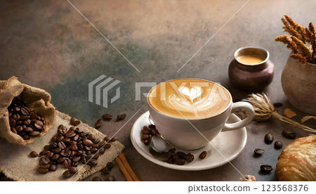 咖啡拿鐵圖像 123568376