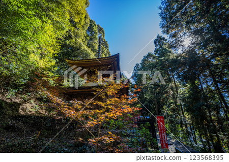 View of the grounds of Takazawa Kannon Temple at Nitsuryuhoji Temple. The pagoda donated by Hojo Masako View of the grounds of Takazawa Kannon Temple at Nitsuryuhoji Temple. The pagoda donated by Hojo Masako 123568395