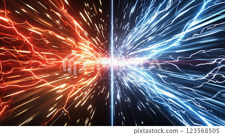 "Comparative red and blue energy background" 123568505