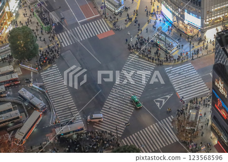 Vibrant Urban Nightlife Scene in a Bustling City, Tokyo Dec 4 2024 123568596