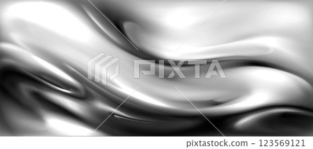 Liquid silver texture with smooth flowing waves. 123569121