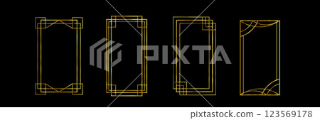 Great Gatsby deco frame - gold geometric borders Great Gatsby deco frame - gold geometric borders 123569178
