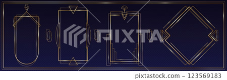 Great Gatsby art deco style golden frame set Great Gatsby art deco style golden frame set 123569183