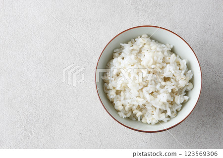 Rice cooked with glutinous barley Rice cooked with glutinous barley 123569306