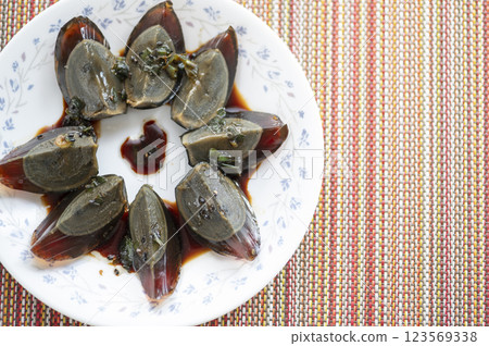 中國食物開胃菜世紀雞蛋 123569338