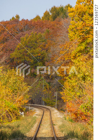 北海道之秋:JR函館本線大沼公園的紅葉 北海道之秋:JR函館本線大沼公園的紅葉 123569727