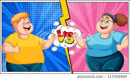 Friendly Competition Between Two Characters Friendly Competition Between Two Characters 123569994
