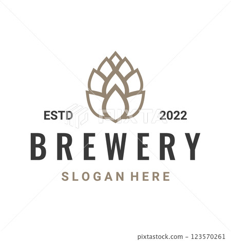 Premium quality vintage craft beer logo template design. For badges, emblems, beer companies, bars, taverns. Premium quality vintage craft beer logo template design. For badges, emblems, beer companies, bars, taverns. 123570261
