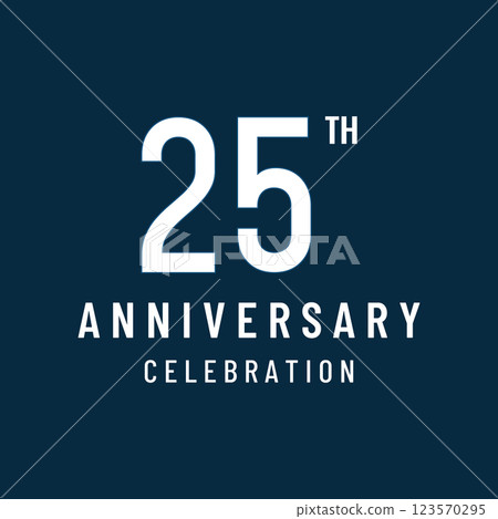 25th Anniversary Celebration Logotype Design.Can be for greeting card, celebration, invitation. 25th Anniversary Celebration Logotype Design.Can be for greeting card, celebration, invitation. 123570295