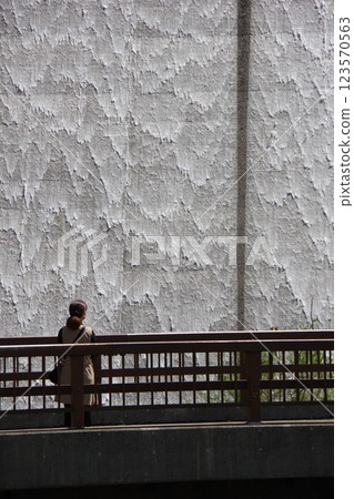 Discharge of water from the Dainichigawa Dam in Minamiawaji City, Hyogo Prefecture 123570563