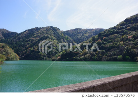 The reservoir of the Dainichigawa Dam in Minamiawaji City, Hyogo Prefecture 123570576