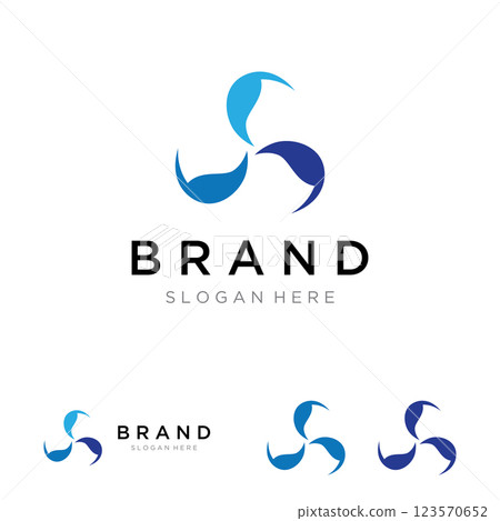 Propeller abstract logo template design of airplane, windmill, fan.Logo for aviation,company,brand,industry. With a modern concept. Propeller abstract logo template design of airplane, windmill, fan.Logo for aviation,company,brand,industry. With a modern concept. 123570652
