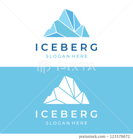 Abstract geometric arctic iceberg Logo design minimalistic vector illustration. Abstract geometric arctic iceberg Logo design minimalistic vector illustration. 123570672
