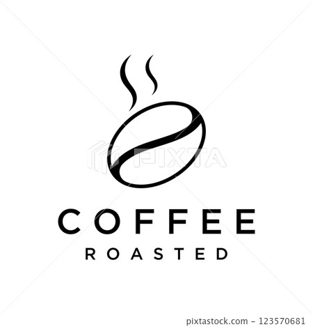 Logo design of arabica coffee cup and coffee plant hand drawn vintage style.Logo for business, cafe, restaurant, badge and coffee shop. 123570681