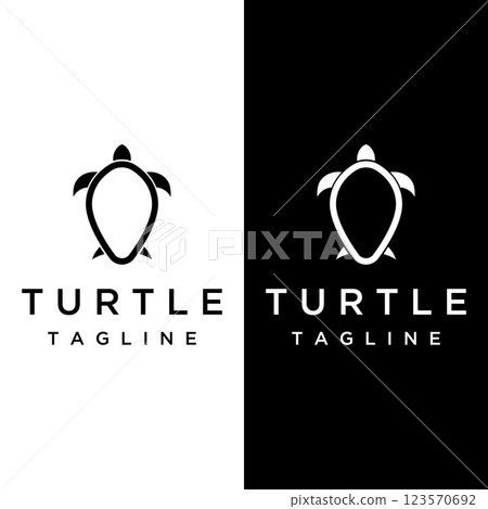 Turtle animal logo design with a simple and elegant concept. Turtle animal logo design with a simple and elegant concept. 123570692
