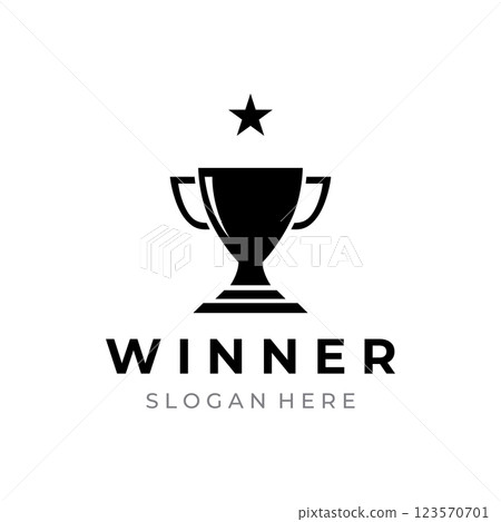 Creative and unique trophy Logo design. Trophy logo for sports tournament championship. 123570701