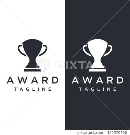 Creative and unique trophy Logo design. Trophy logo for sports tournament championship. Creative and unique trophy Logo design. Trophy logo for sports tournament championship. 123570706