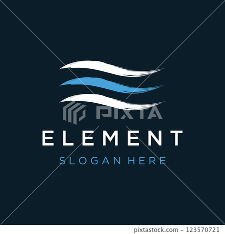 Logo design template wave element creative wind or air.Logo for business, web, air conditioner. 123570721