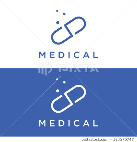 Pharmaceutical capsule medicine Logo template,logo for drugstore, health,pharmacy,medical,doctor,plus symbol. 123570747