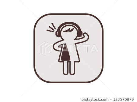 聽覺過敏 - 一種發展障礙的圖標,聲音太大,需要戴耳罩 - 黑色 聽覺過敏 - 一種發展障礙的圖標,聲音太大,需要戴耳罩 - 黑色 123570979