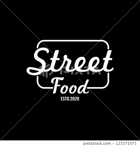 Street Food handwriting Template design isolated background for restaurant, cafe, bar. 123571071